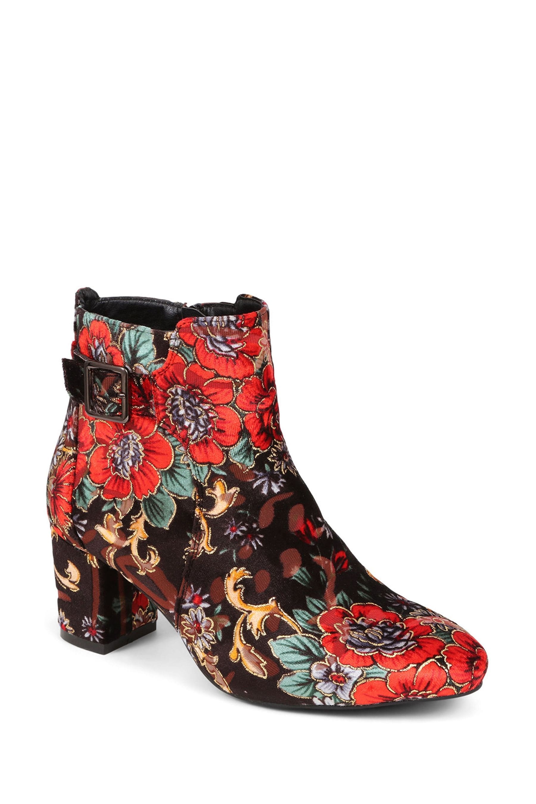 Buy Pavers Red Heeled Floral Ankle Boots from the Next UK online shop
