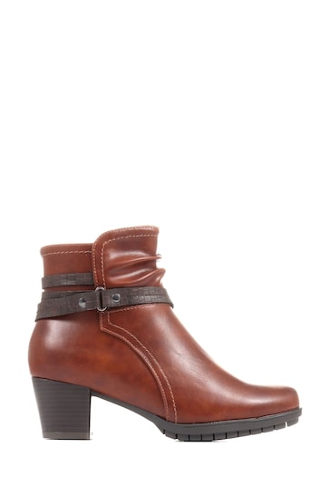 Pavers Slouch Brown Ankle Boots