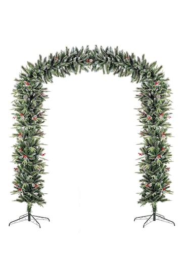 Premier Decorations Ltd Green 8ft New Jersey PE/PVC Tips Cones and Berries Christmas Tree Arch