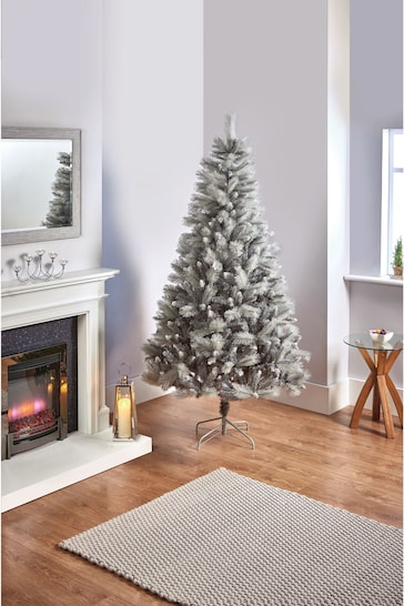 Premier Decorations Ltd Grey 7ft Silver Tipped Fir PVC Christmas Tree