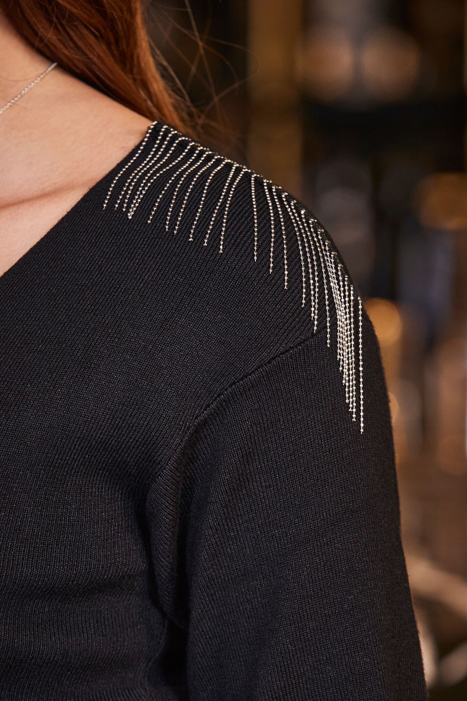 Black fringe jumper 2025
