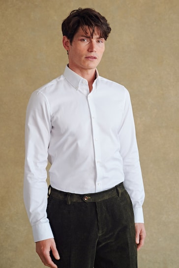 Barbour® White Cotton Oxford Shirt