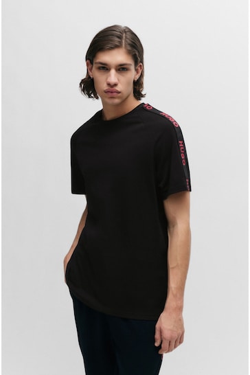 HUGO Relaxed-Fit T-Shirt in Stretch Cotton With Logo Tape