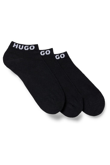 HUGO Black Socks In A Cotton Blend 3 PK
