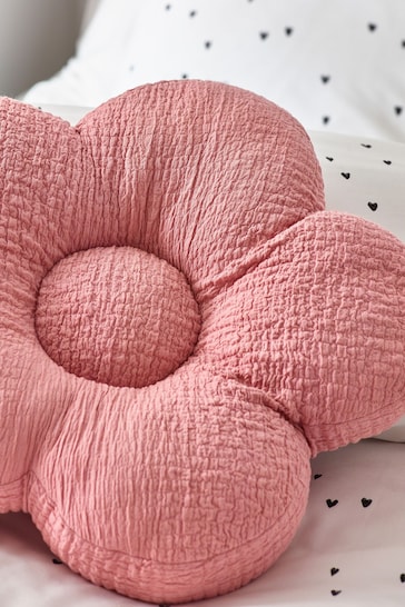 Pink Textured Daisy Cushion
