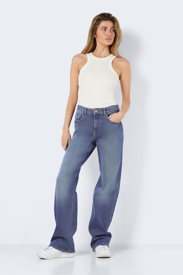 NOISY MAY Blue High Waisted Wide Leg Jeans