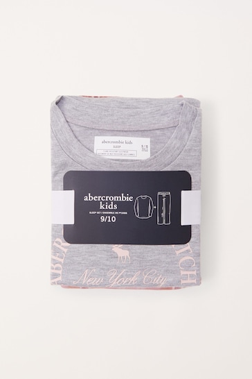 Abercrombie & Fitch Pink/Grey Flannel Pyjamas