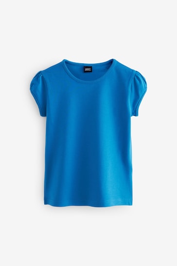 Blue 2 Pack Cotton Puff Sleeve T-Shirts (3-16yrs)