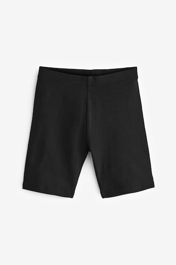Black Longer Length 5 Pack Cotton Rich Stretch Cycle Shorts (3-16yrs)