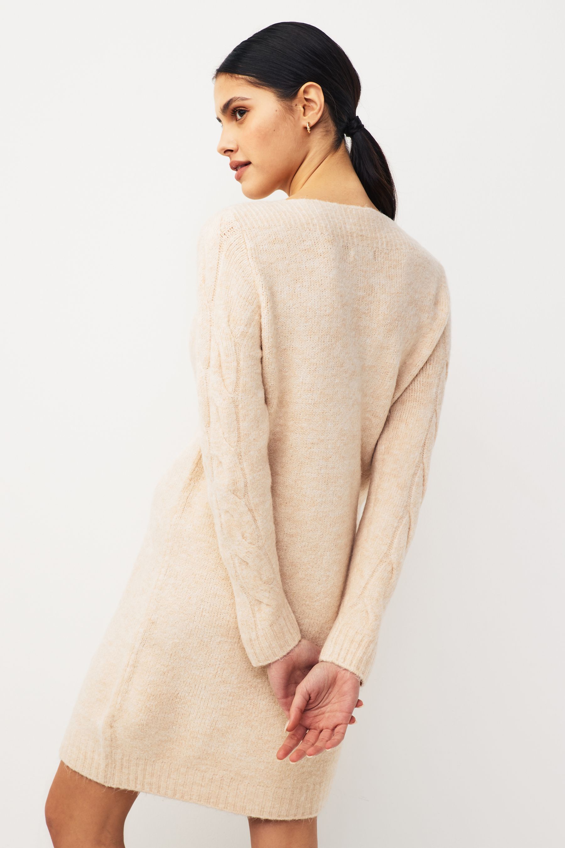 Cream slash neck top jumper