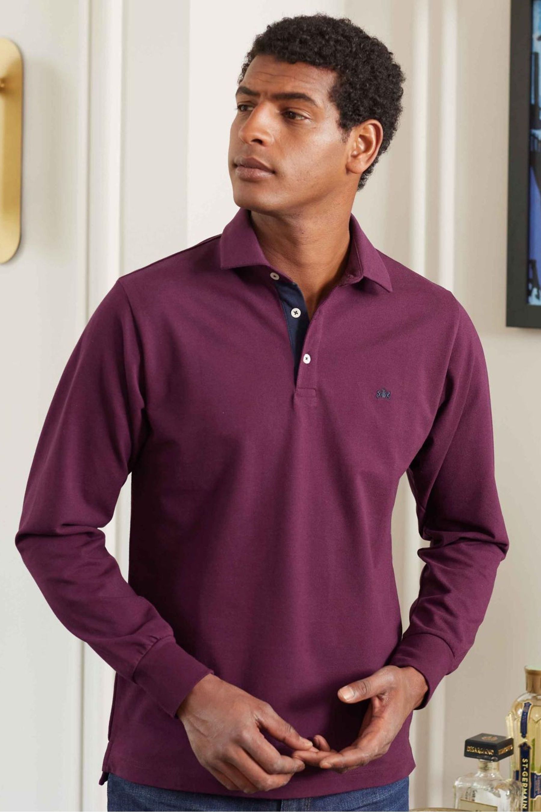 Long sleeve polo shirt dress top
