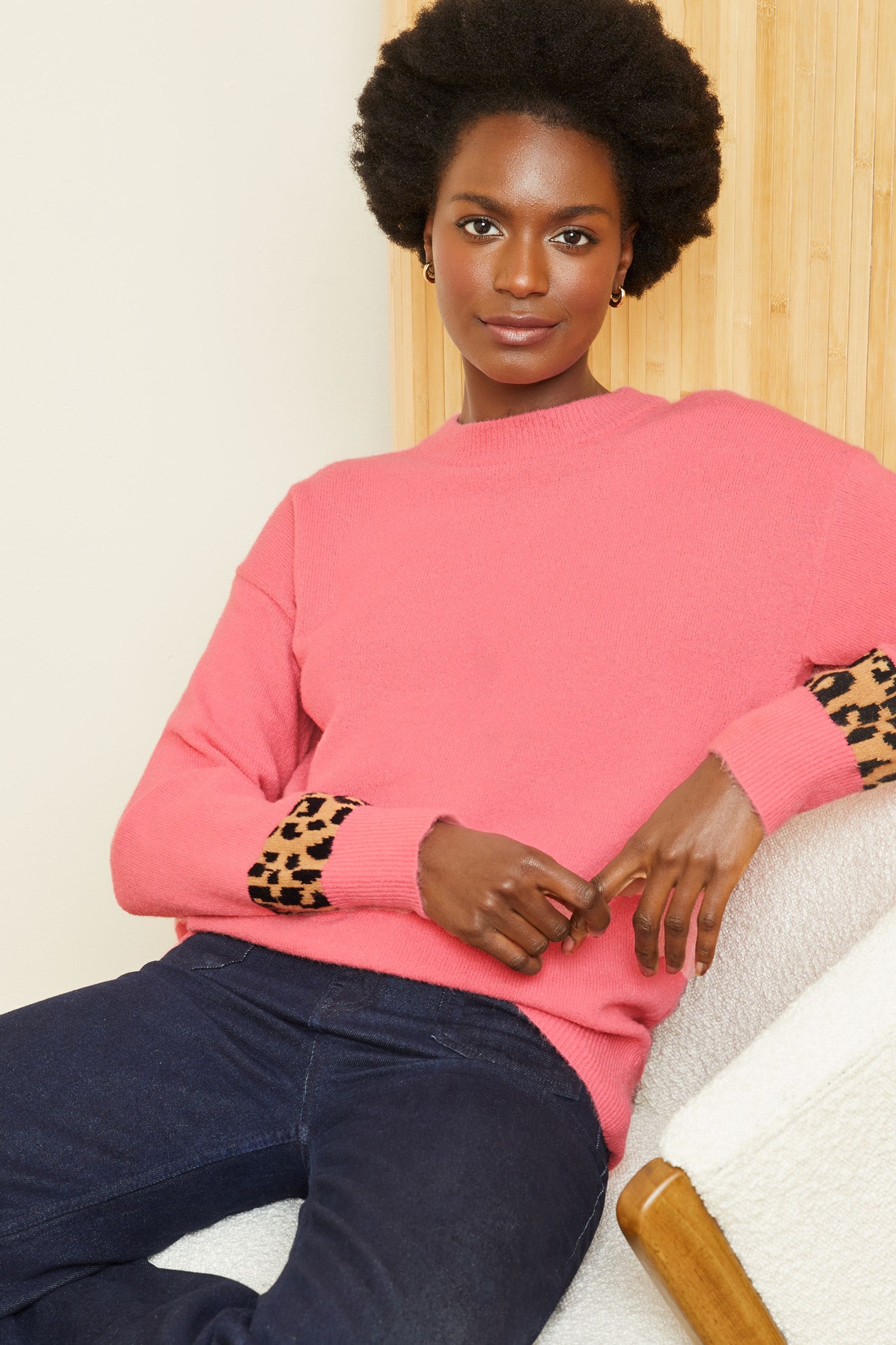 Knitted on sale pink jumper