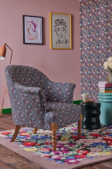 Cath Kidston Harmony Ditsy Charcoal Grey Chair Rodeo