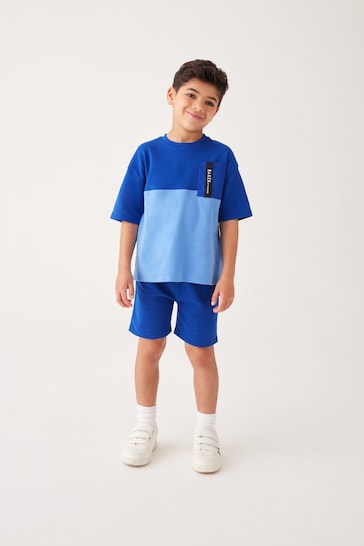 Baker by Ted Baker Blue Colourblock T-Shirt and Shorts Set