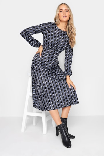 Long Tall Sally Charcoal Grey Spot Print Midi Dress