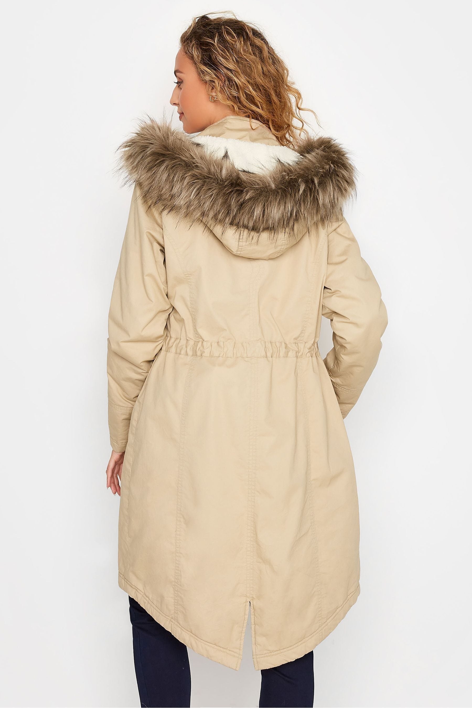Buy Long Tall Sally Natural Maternity Faux Fur Trim Parka from the