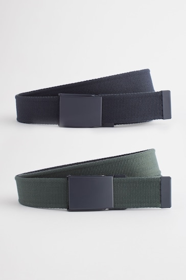 Navy Blue / Khaki Canvas Reversible Belt