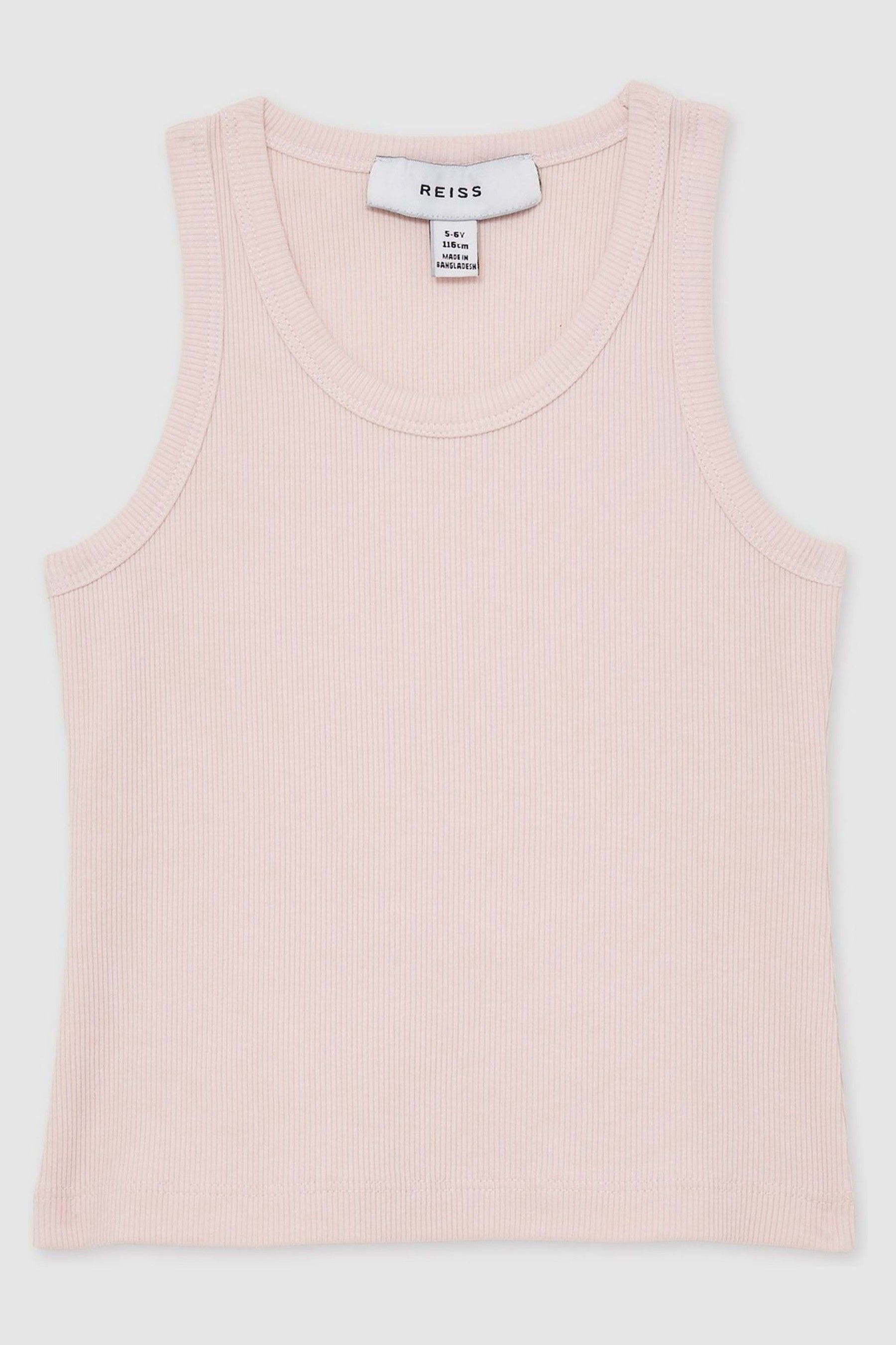 Buy Reiss Pale Pink Violet Junior Cotton Blend Ribbed Vest from