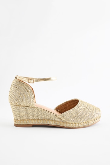 Gold Forever Comfort® Closed Toe Wedges