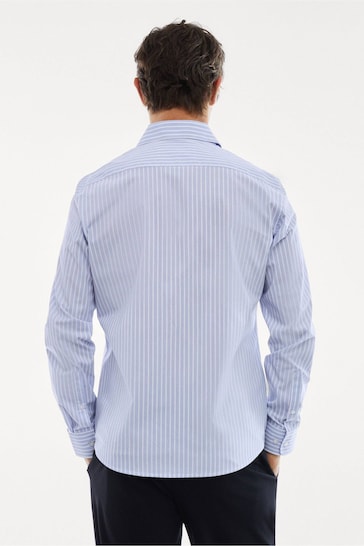 Mango Blue Stripe Long Sleeved Shirt