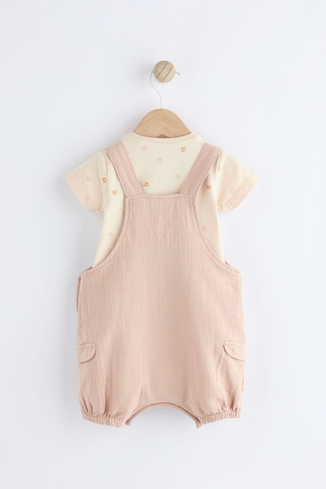 Neutral Bear Woven Dungarees And Bodysuit Set (0mths-2yrs)