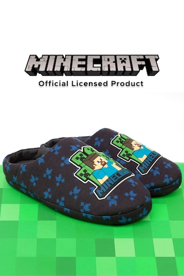 Vanilla Underground Blue Minecraft Slippers