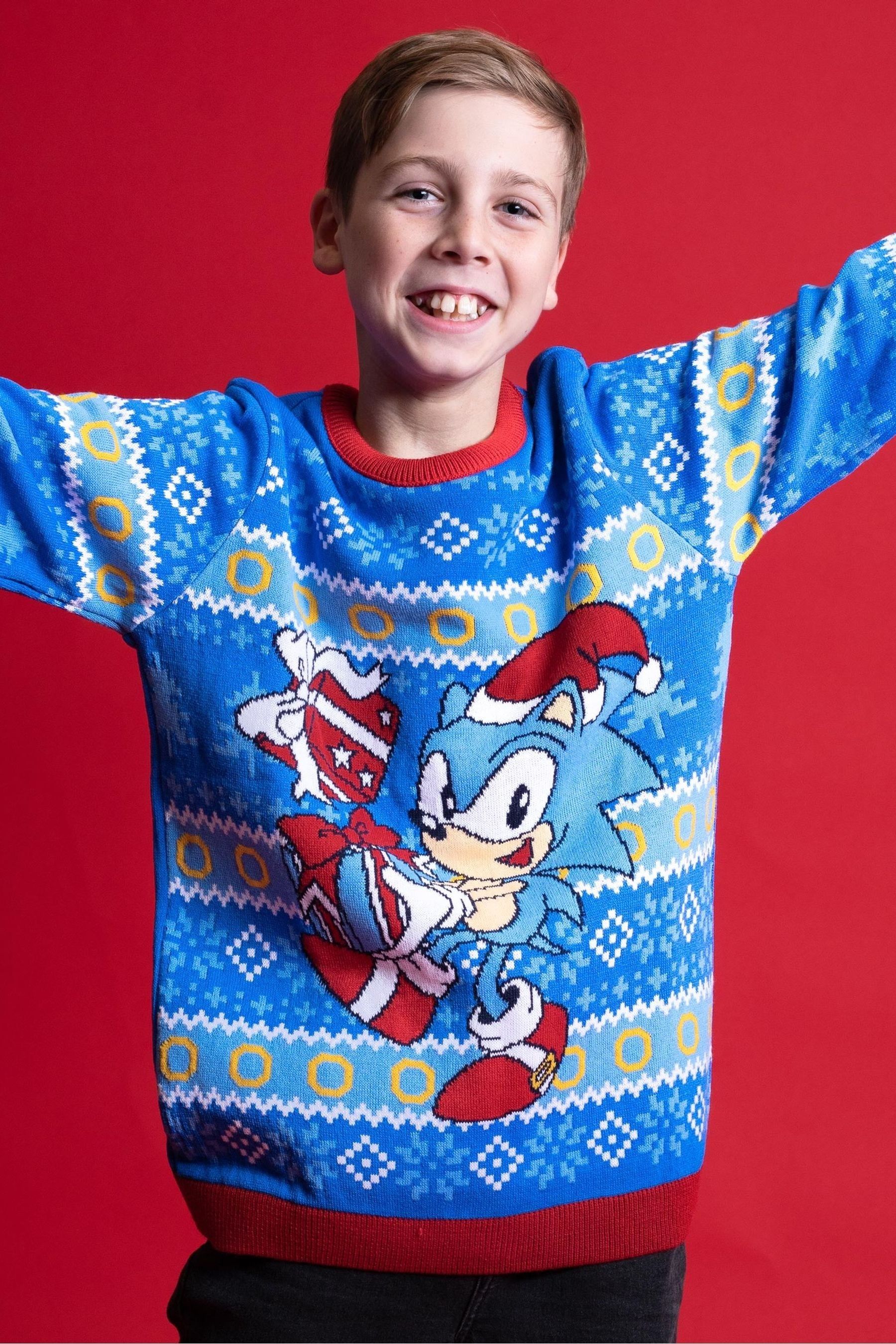 Buy Vanilla Underground Blue Sonic Kids Christmas Jumper from the Next UK online shop