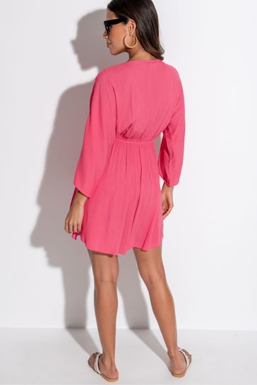 Pour Moi Pink Ecovero Crinkle Coverups