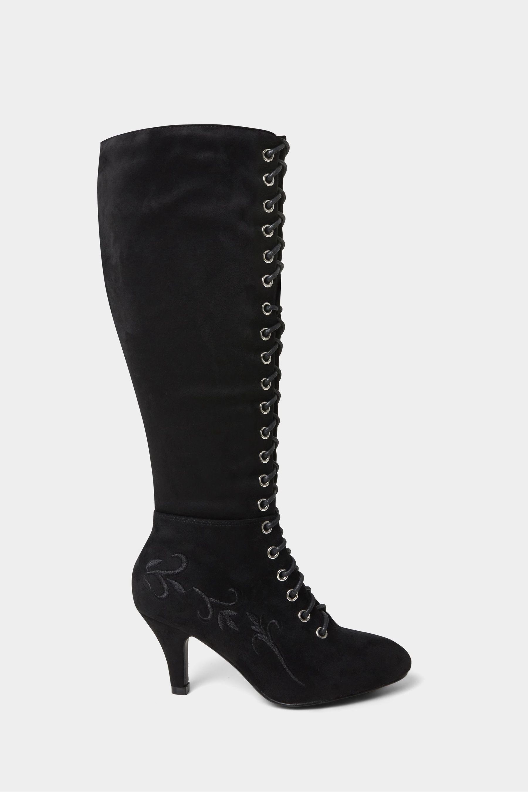 Buy Joe Browns Black Layla Lace Up Embroidered Boots from the Next