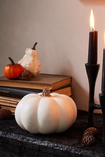 White Autumn Pumpkin Ornament