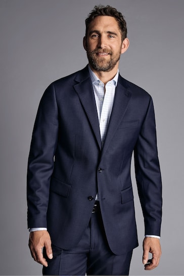 Charles Tyrwhitt Blue Slim Fit Natural Stretch Twill Suit: Jacket