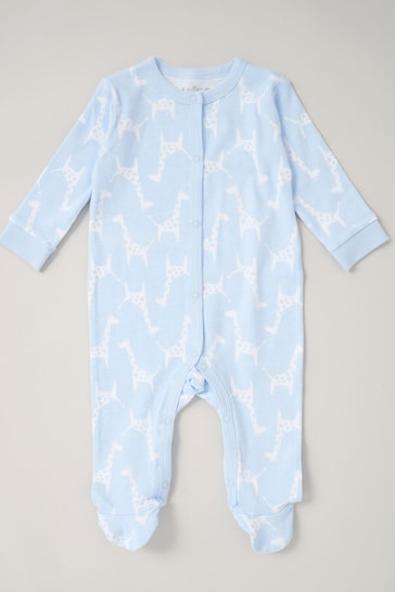 Rock-A-Bye Baby Boutique Blue Giraffe and Elephant Print Cotton 5-Piece Baby Gift Set