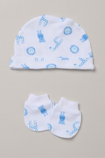 Rock-A-Bye Baby Boutique Blue Animal Print Cotton 6-Piece Baby Gift Set