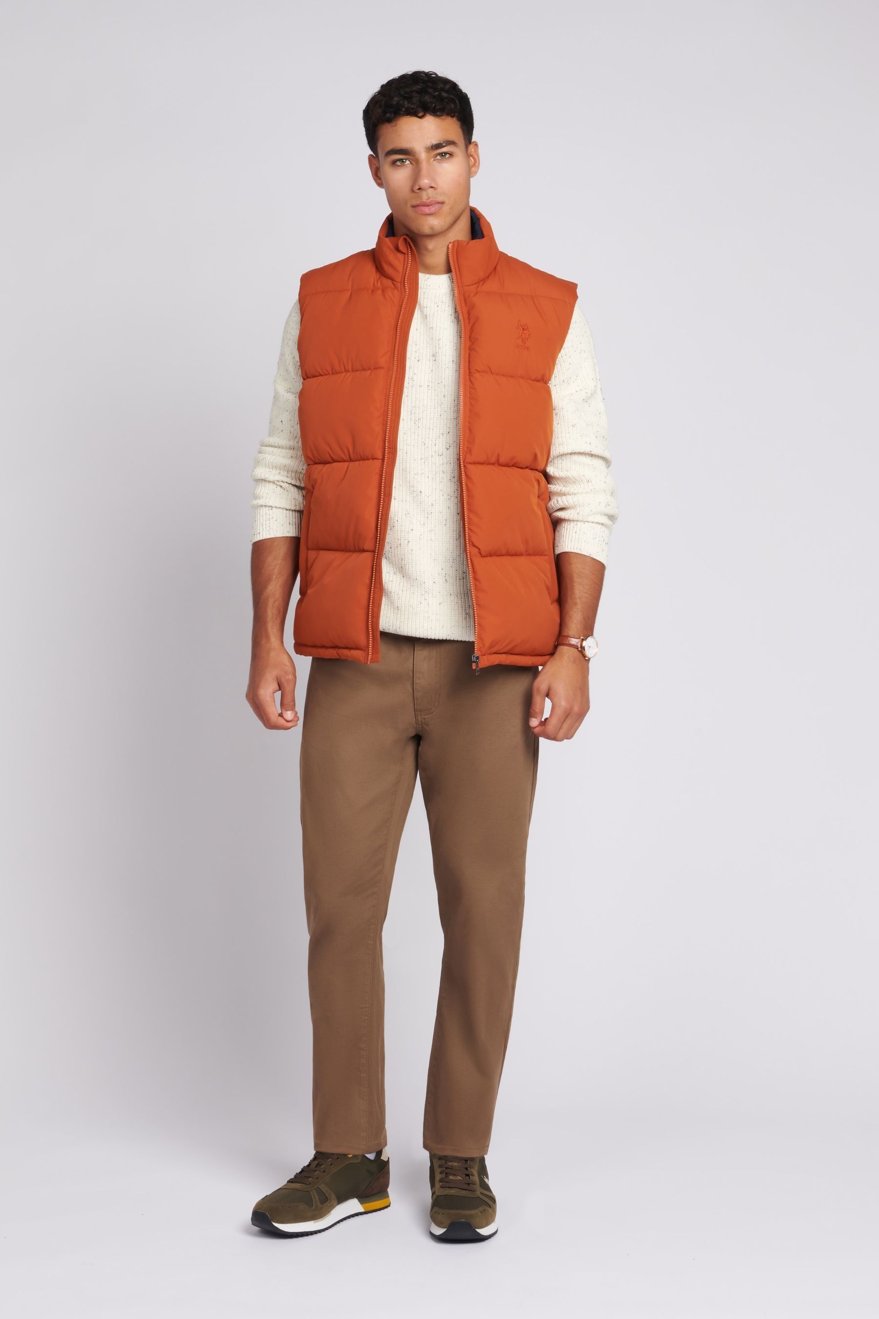 Mens orange sales puffer vest