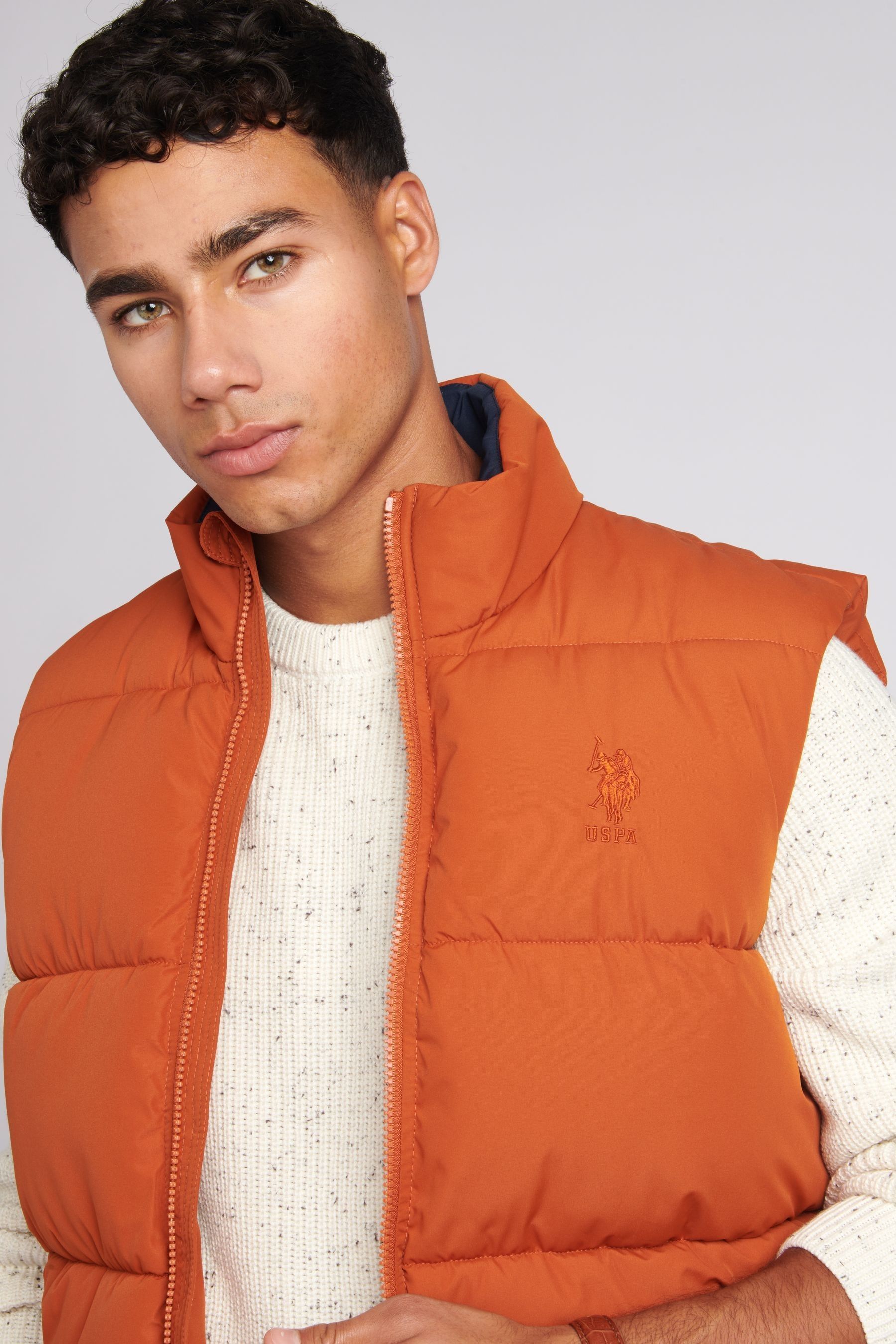 Orange outlet quilted vest