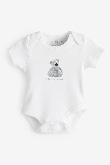 Rock-A-Bye Baby Boutique Teddy Bear Print Cotton White 6-Piece Baby Gift Set