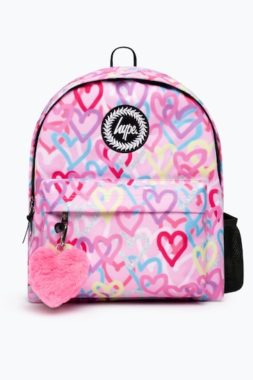 Hype. Kids Pink Graffiti Hearts Backpack