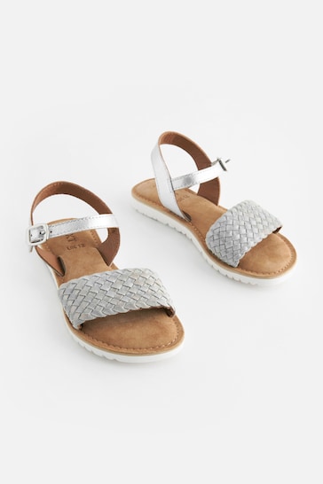 Silver Leather grises Sandals