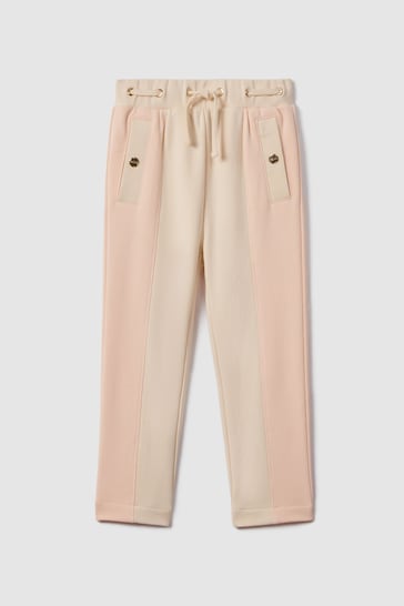 Reiss Pink Ivy Teen Cotton Blend Tapered Joggers