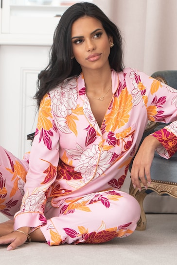 Pour Moi Pink Luxe Woven Pyjamas