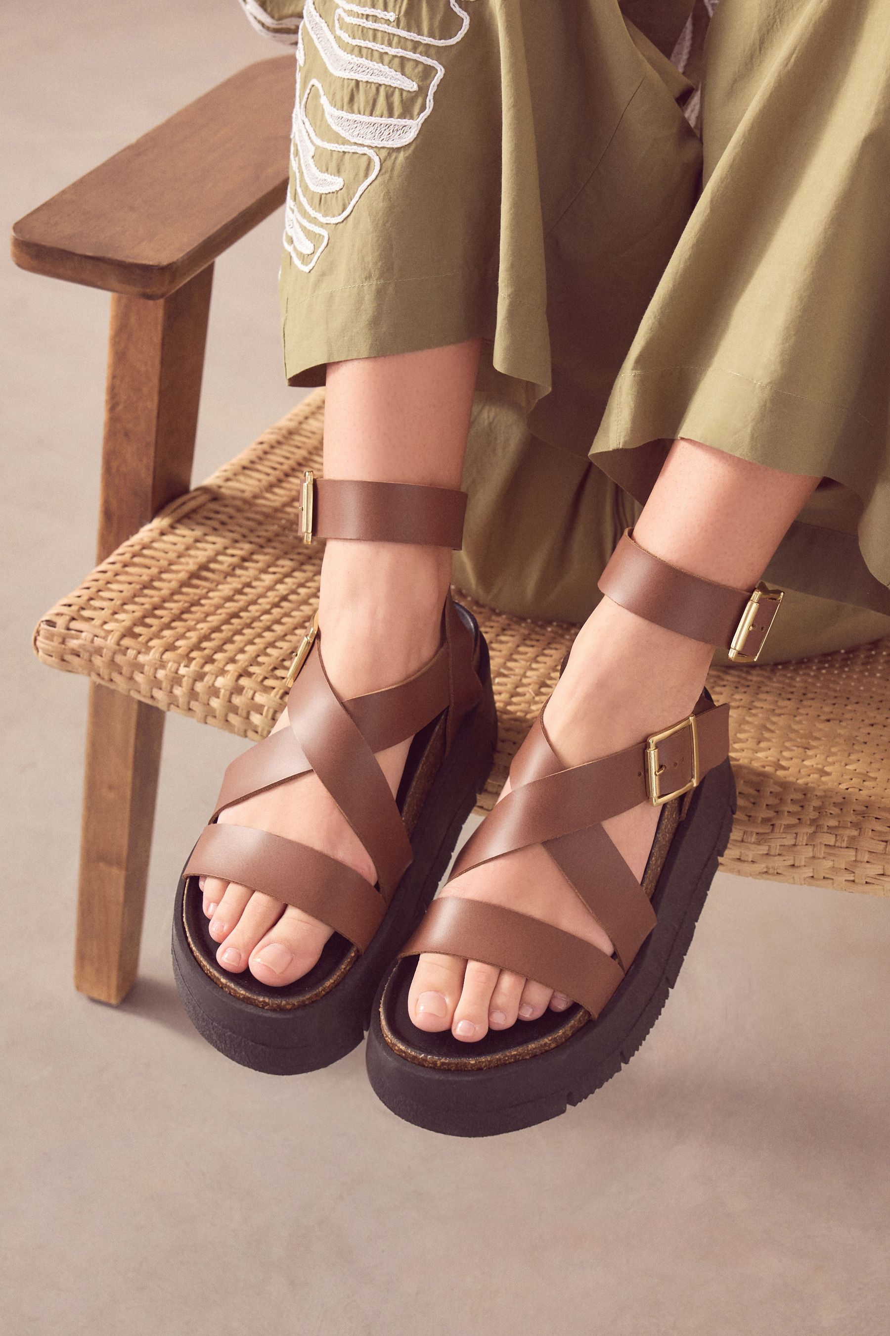 Buy Tan Brown Ultra Chunky Flatform Sandals from the Next UK online shop