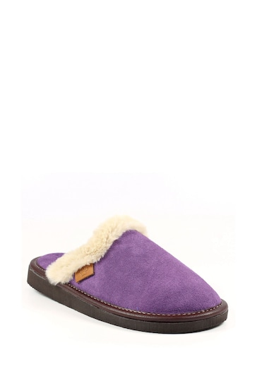 Lazy Dogz Otto Purple Suede Slippers