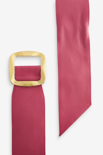 Pink Wide Leather Belt