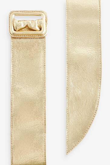 Gold Wide Leather Belt