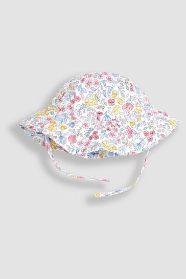 JoJo Maman Bébé Pink Meadow Floral Floppy Sun Hat