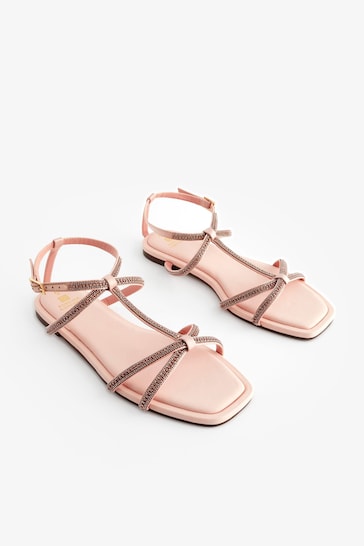 Pale Pink Forever Comfort® Embellished Strappy Sandals