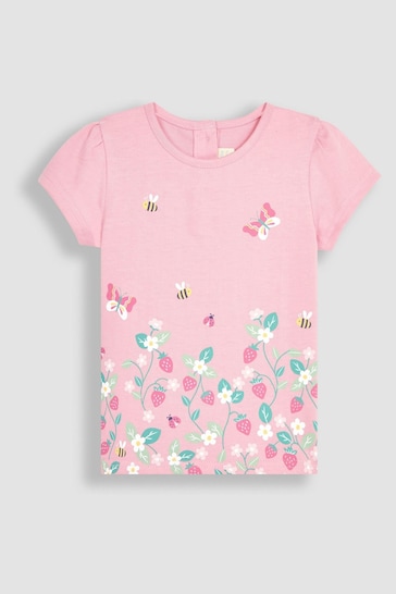 JoJo Maman Bébé Pink Strawberry Garden & Yellow 2-Pack T-Shirts