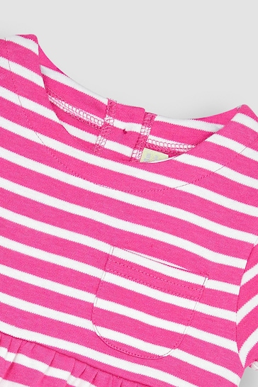 JoJo Maman Bébé Pink Classic Stripe Jersey Dress