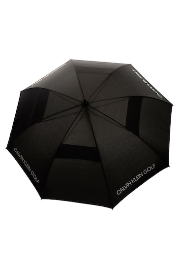 Calvin Klein Golf Black Solid Colour Vented Umbrella