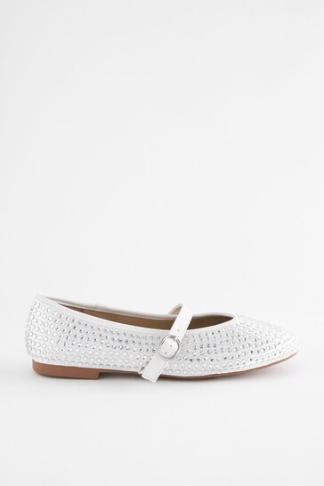 White Forever Comfort® Jewel Mary Jane Shoes